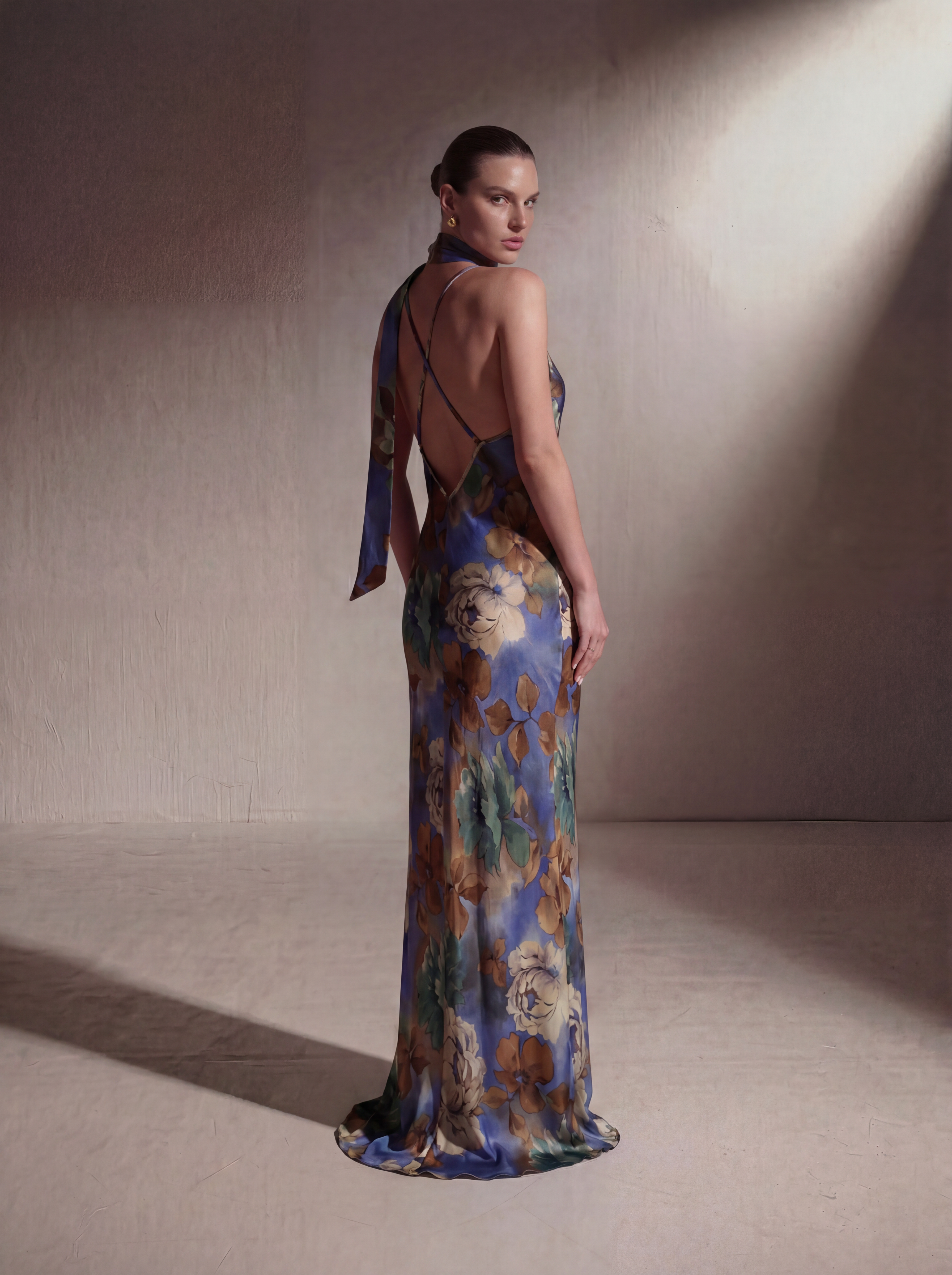 Vestido lencero al bies